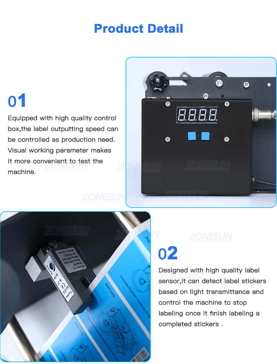 Semi Automatic Round Bottle Labeling Machine-ZONESUN TECHNOLOGY LIMITED