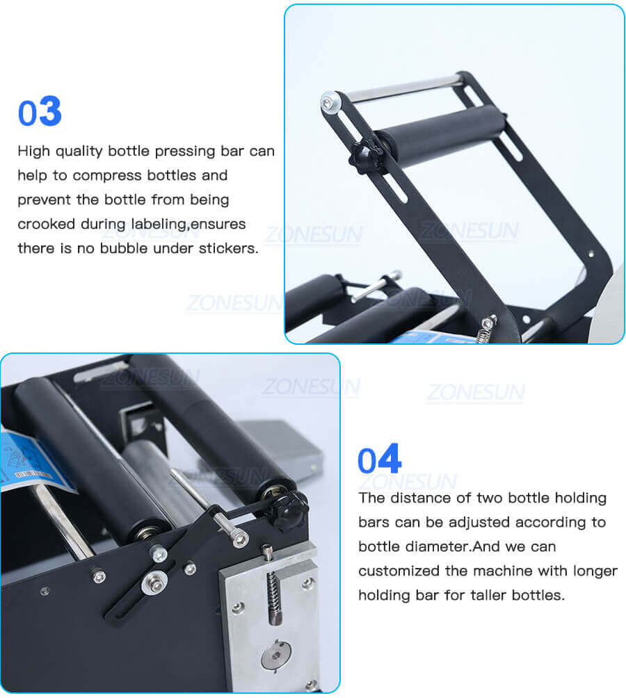 Semi Automatic Round Bottle Labeling Machine-ZONESUN TECHNOLOGY LIMITED