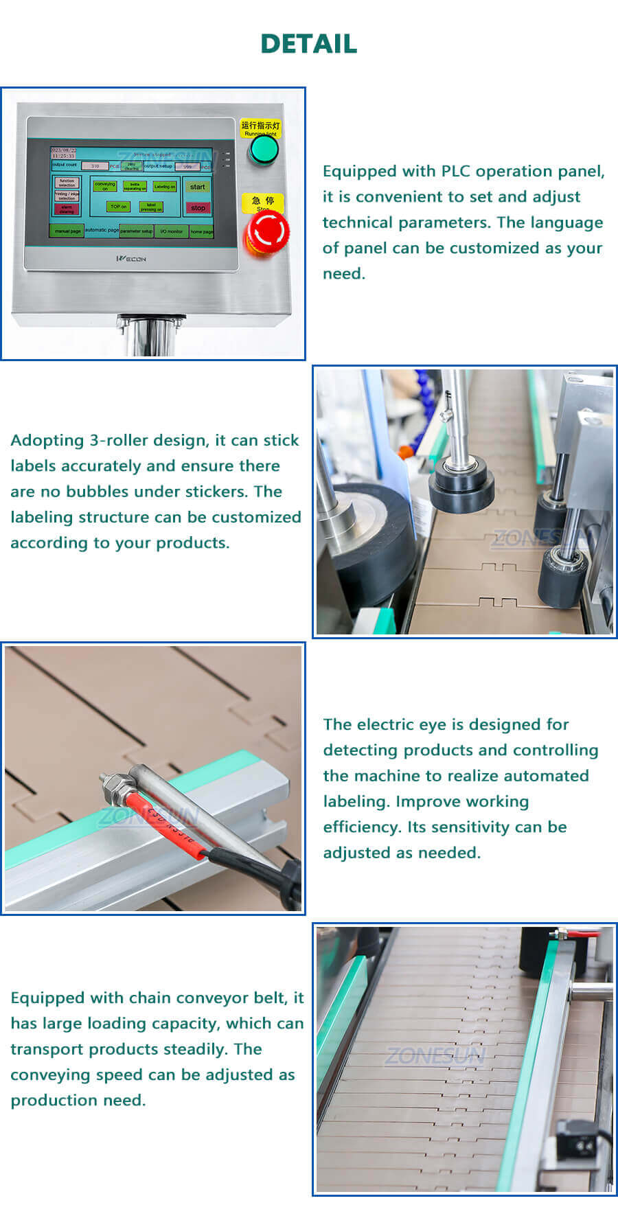 Conical Labeling Machine-ZONESUN TECHNOLOGY LIMITED