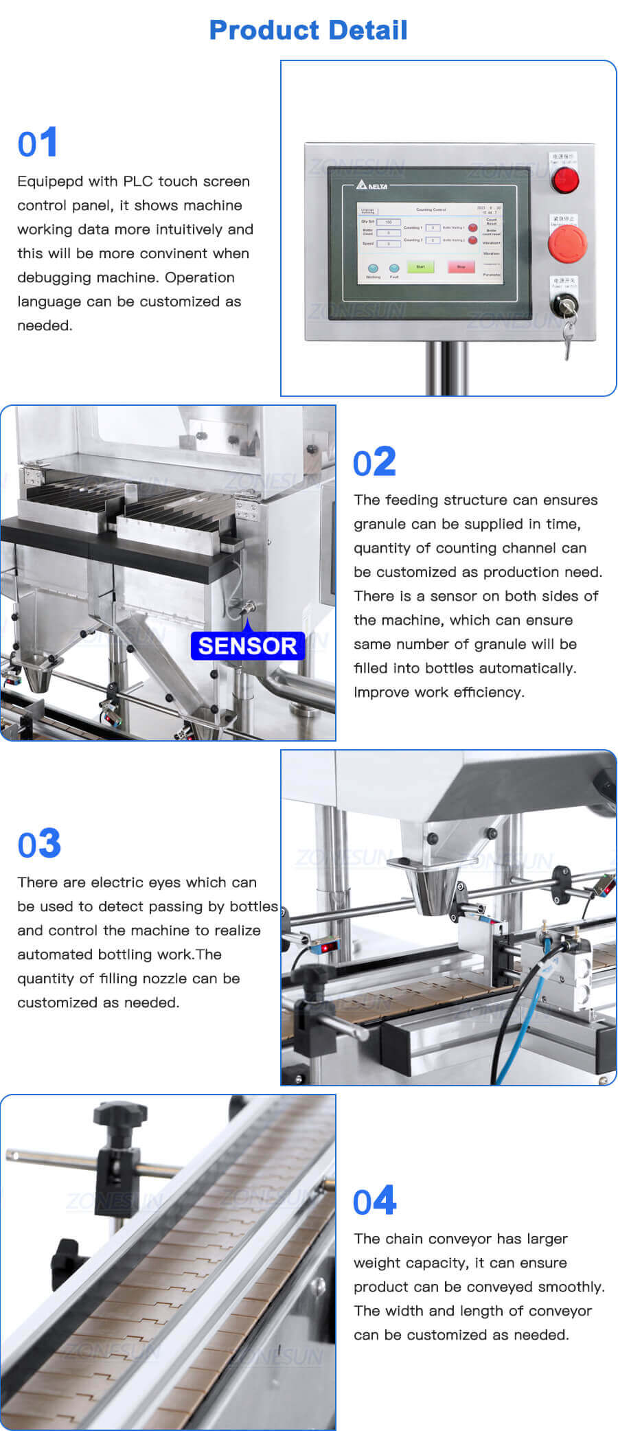 Bottles Counting Filling Machine-ZONESUN TECHNOLOGY LIMITED