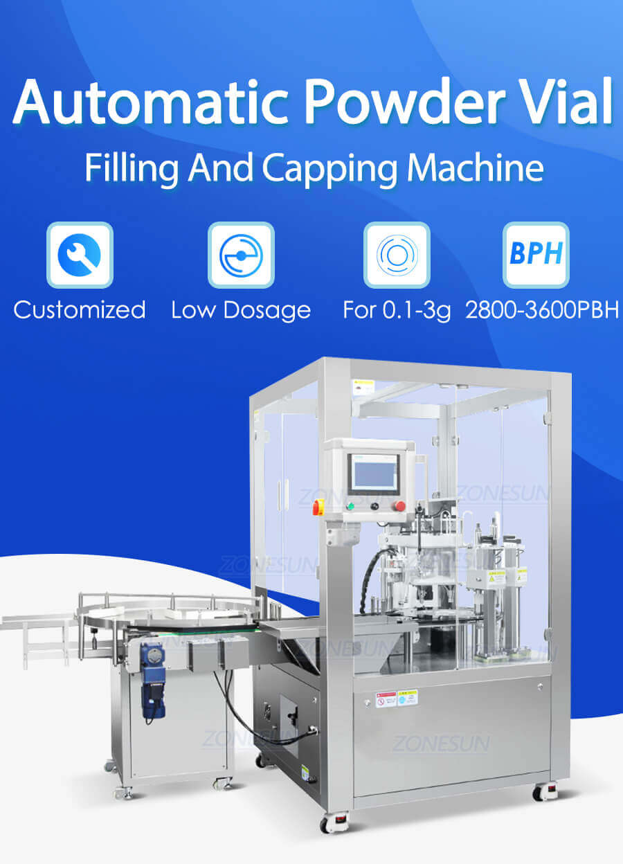 Automatic Powder Vial Filling And Capping Machine-ZONESUN TECHNOLOGY LIMITED