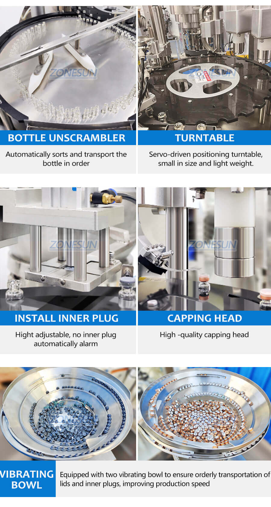 Automatic Powder Vial Filling And Capping Machine-ZONESUN TECHNOLOGY LIMITED
