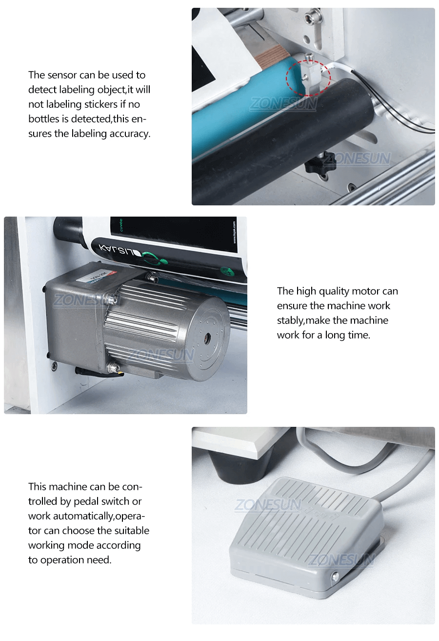 Desktop Round Bottle Labeling Machine-ZONESUN TECHNOLOGY LIMITED
