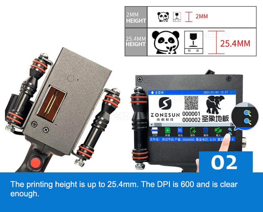 ZONESUN ZS-HIP254 Handheld Inkjet Printer-ZONESUN TECHNOLOGY LIMITED