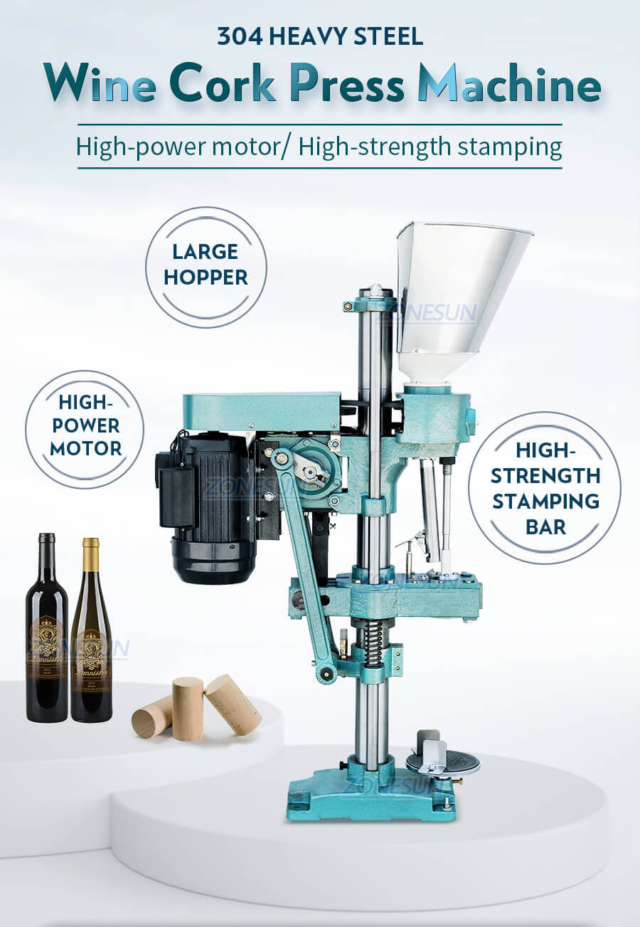 Wine Bottle Cork Stopper Capping Pressing Machine-ZONESUN TECHNOLOGY LIMITED