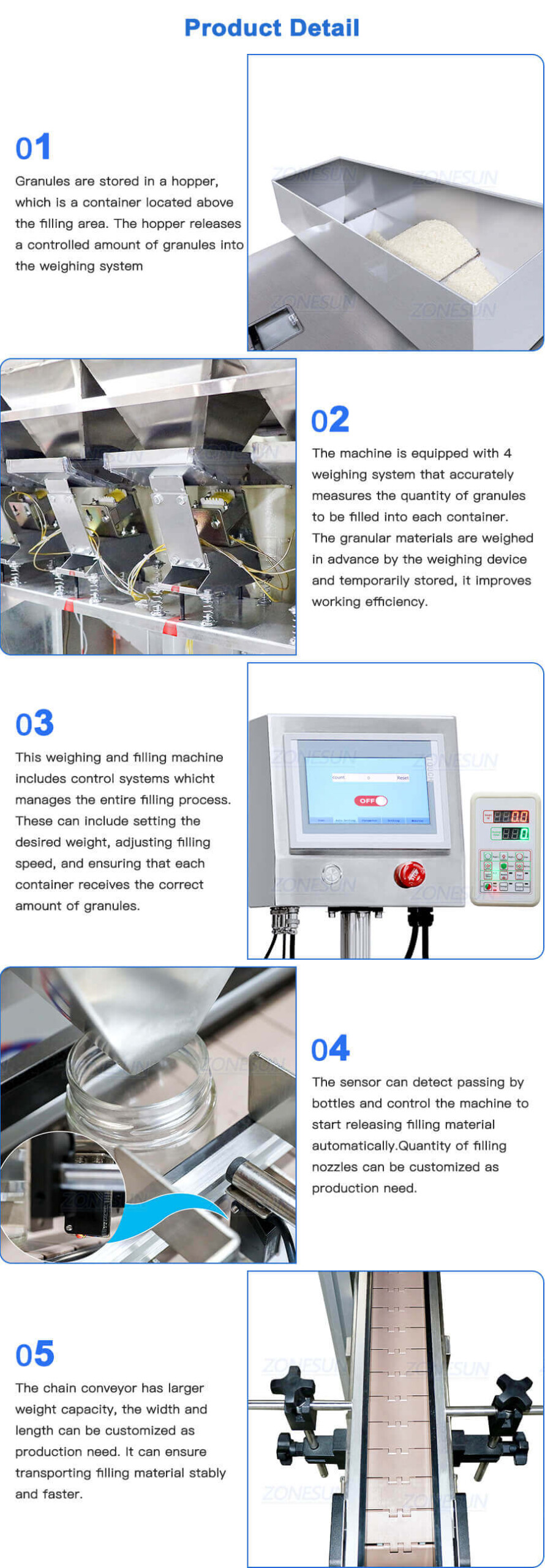 Automatic Granule Weighing Filling Machine-ZONESUN TECHNOLOGY LIMITED
