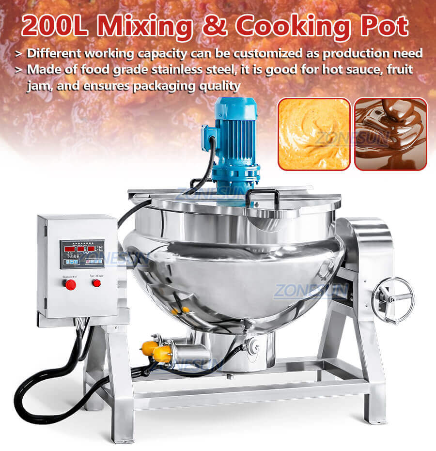 Heating Mixing Industrial Cooking Kettle-ZONESUN TECHNOLOGY LIMITED