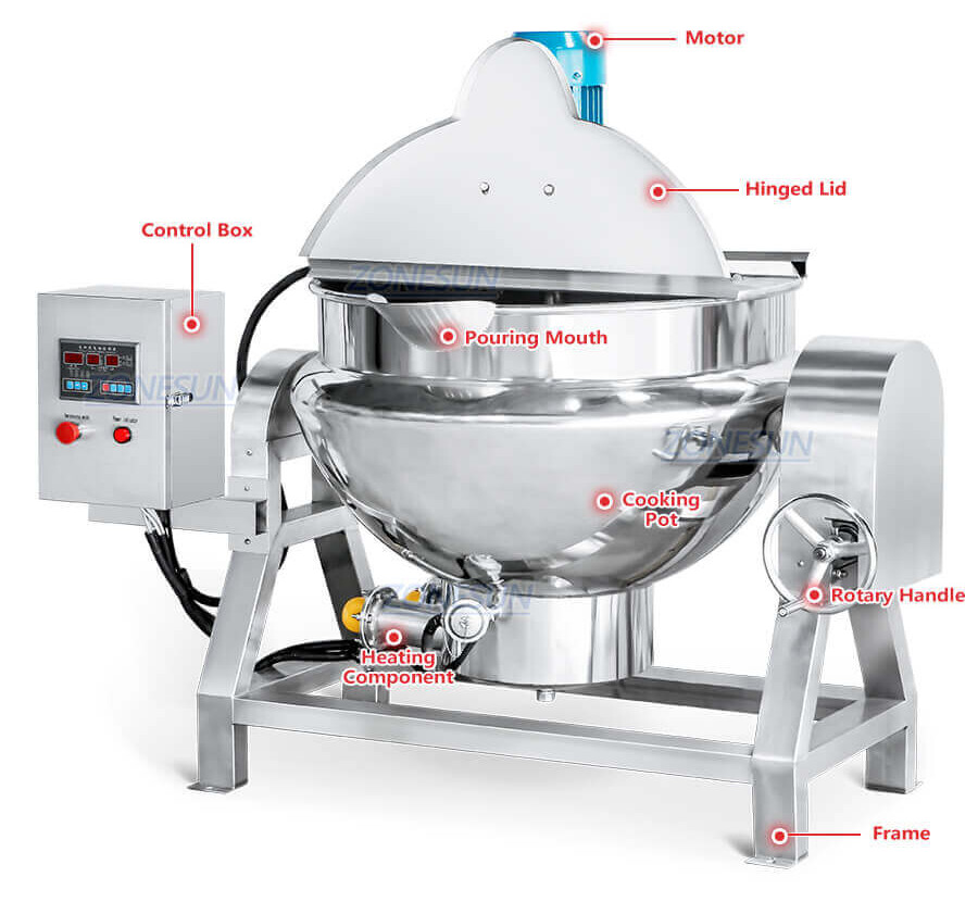 Heating Mixing Industrial Cooking Kettle-ZONESUN TECHNOLOGY LIMITED