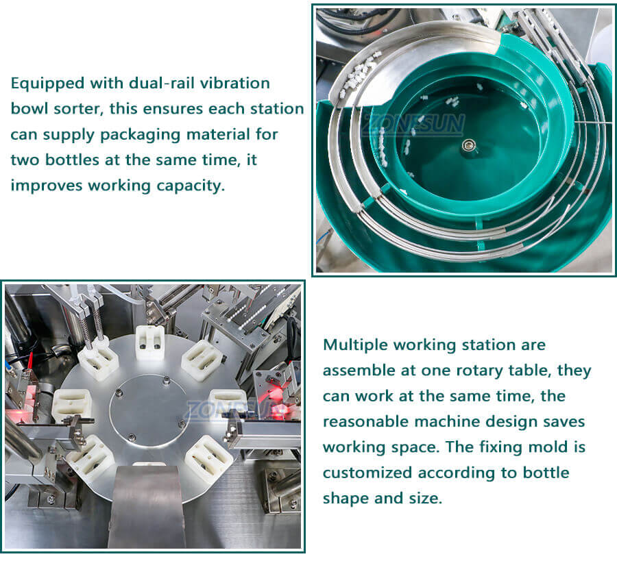 Onion Oil Bottles Rotary Filling Capping Machine-ZONESUN TECHNOLOGY LIMITED