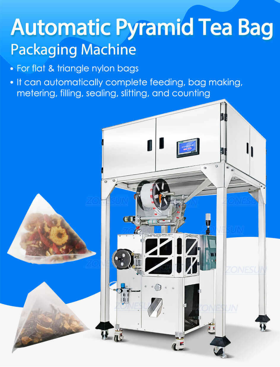Pyramid Triangle Tea Bag Packing Machine-ZONESUN TECHNOLOGY LIMITED