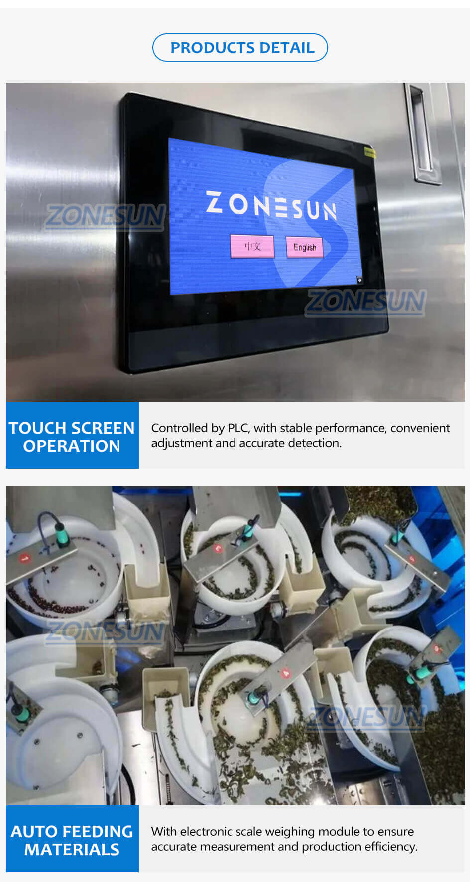 Pyramid Triangle Tea Bag Packing Machine-ZONESUN TECHNOLOGY LIMITED