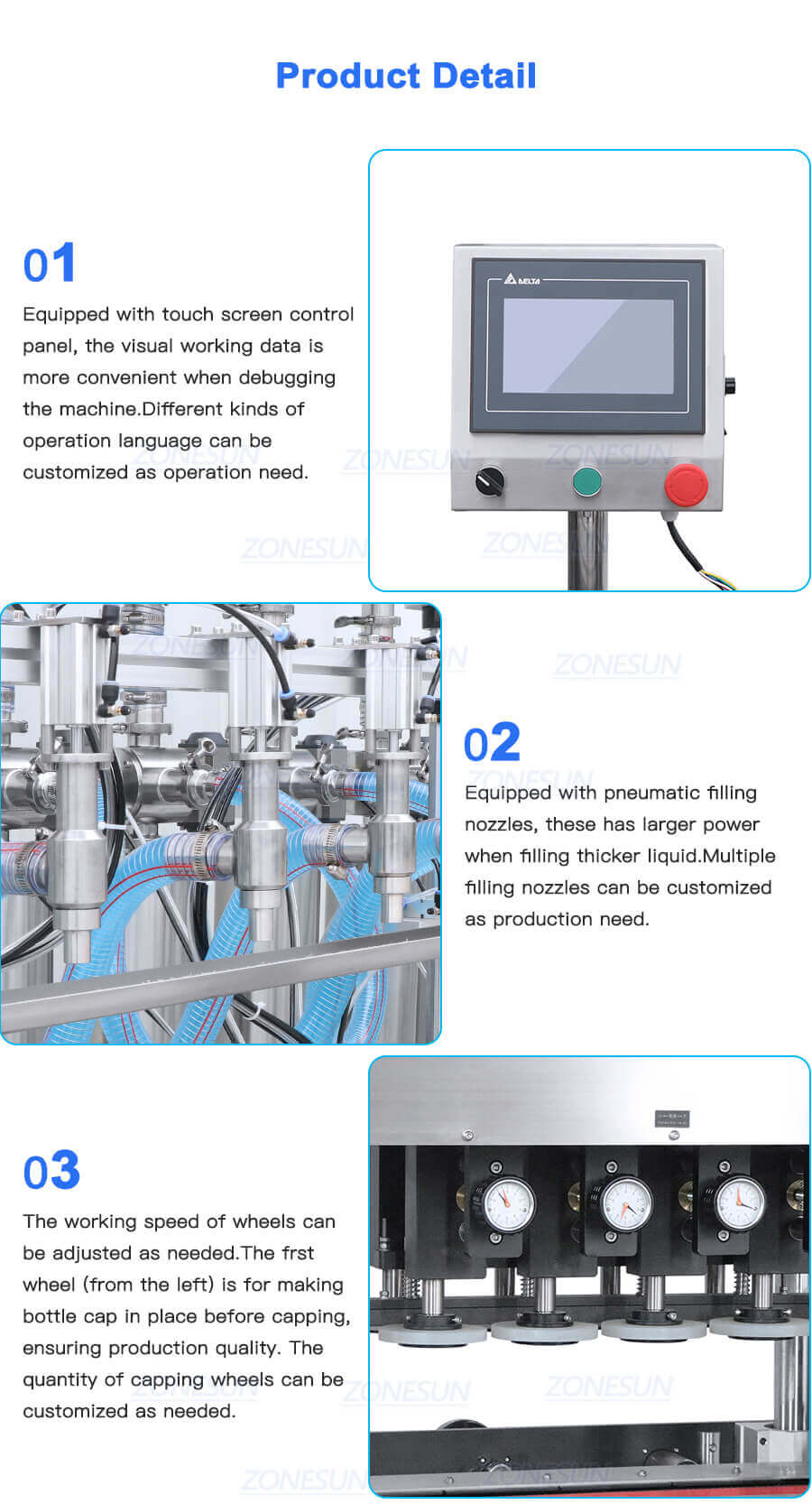 12 Heads Cosmetic Paste Filling Line-ZONESUN TECHNOLOGY LIMITED