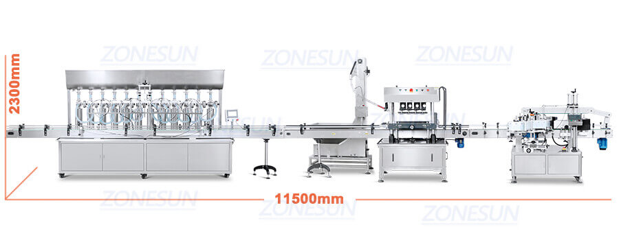 12 Heads Cosmetic Paste Filling Line-ZONESUN TECHNOLOGY LIMITED