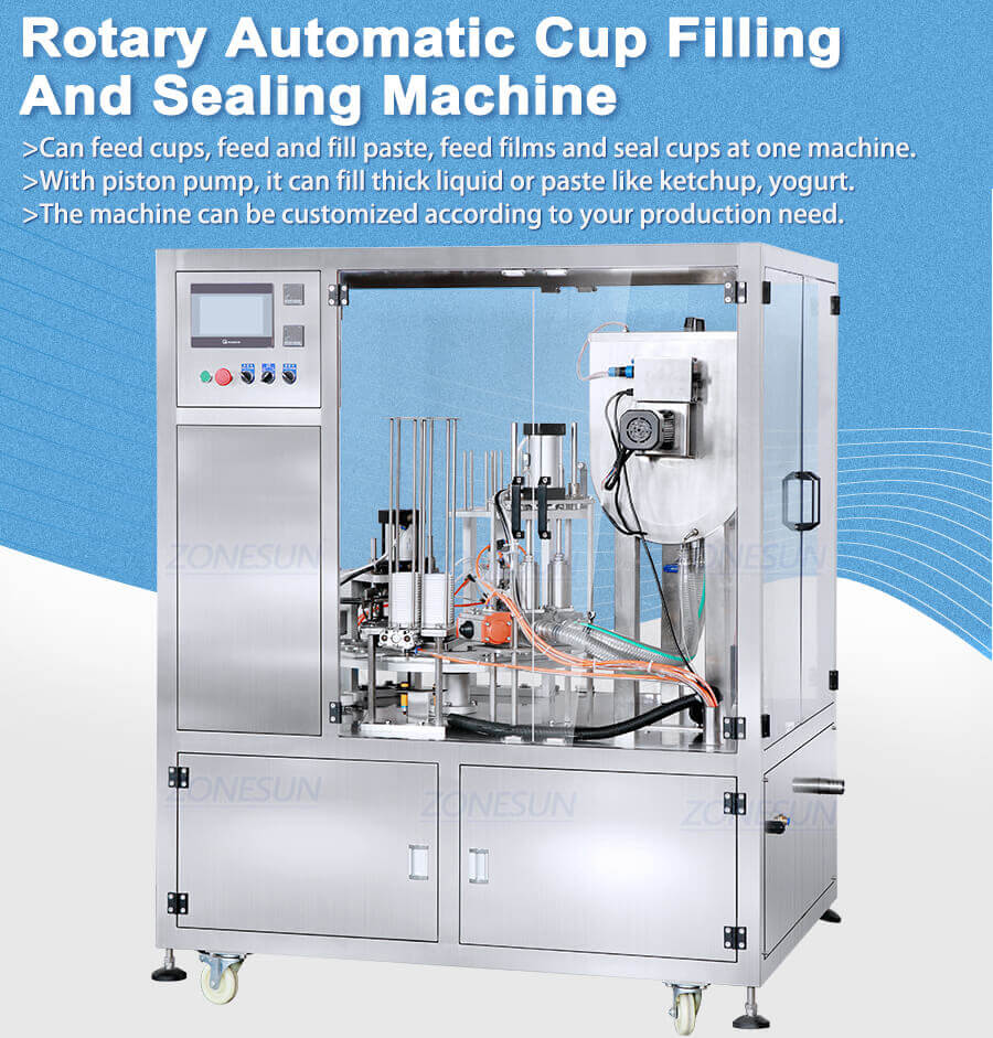 Monoblock Rotary Cup Filling And Sealing Machine-ZONESUN TECHNOLOGY LIMITED