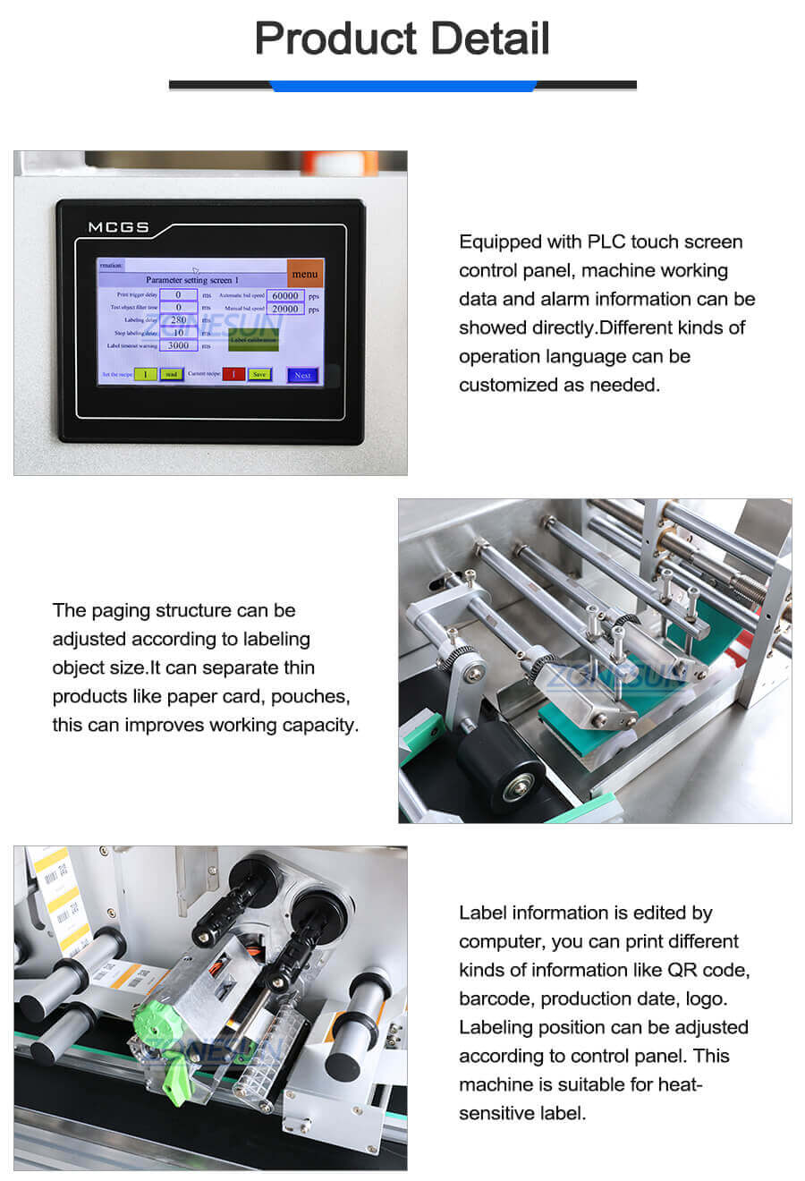 Horizontal Flat Online Print Labeling Machine-ZONESUN TECHNOLOGY LIMITED