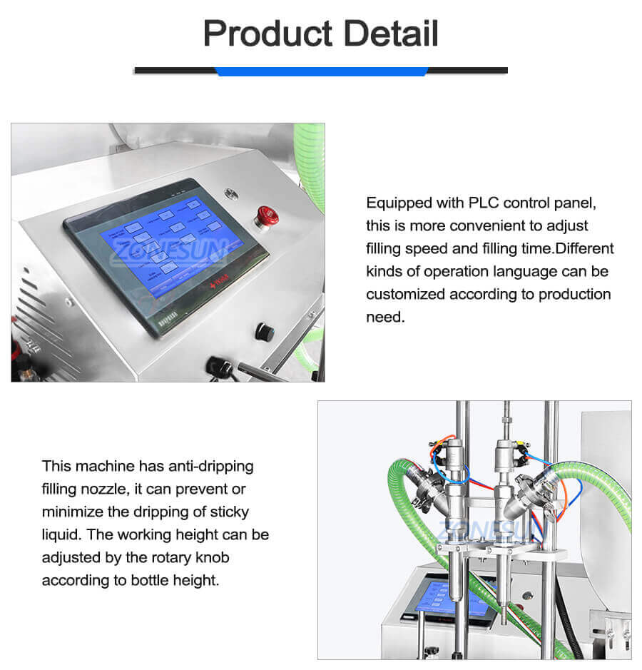 Double Head Cosmetic Paste Filling Machine-ZONESUN TECHNOLOGY LIMITED