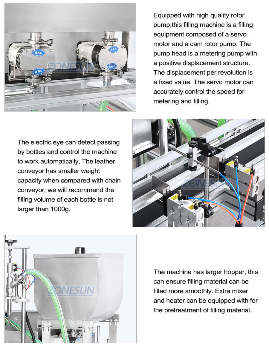 Double Head Cosmetic Paste Filling Machine-ZONESUN TECHNOLOGY LIMITED