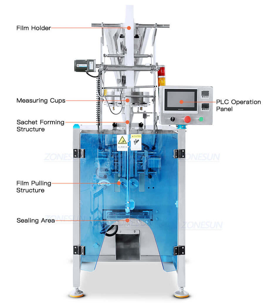 Granule Sachet VFFS Packaging Machine-ZONESUN TECHNOLOGY LIMITED