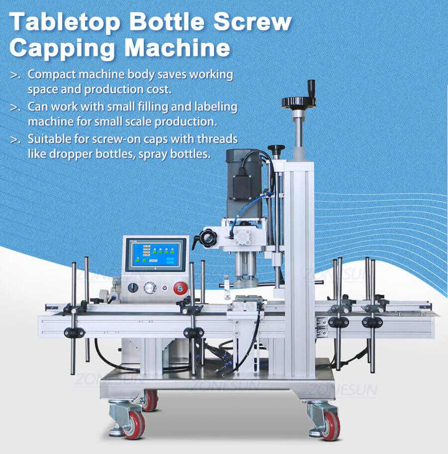 Tabletop Small Cosmetic Bottles Capping Machine-ZONESUN TECHNOLOGY LIMITED