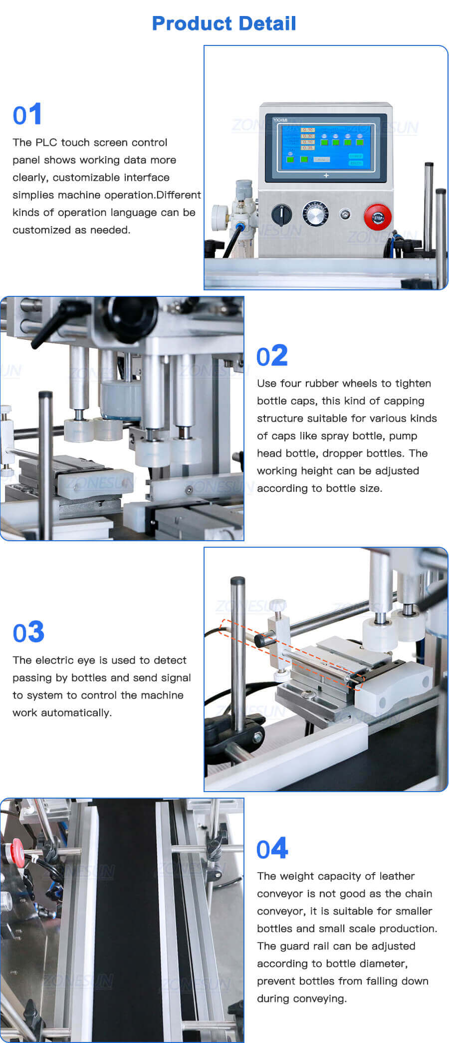 Tabletop Small Cosmetic Bottles Capping Machine-ZONESUN TECHNOLOGY LIMITED