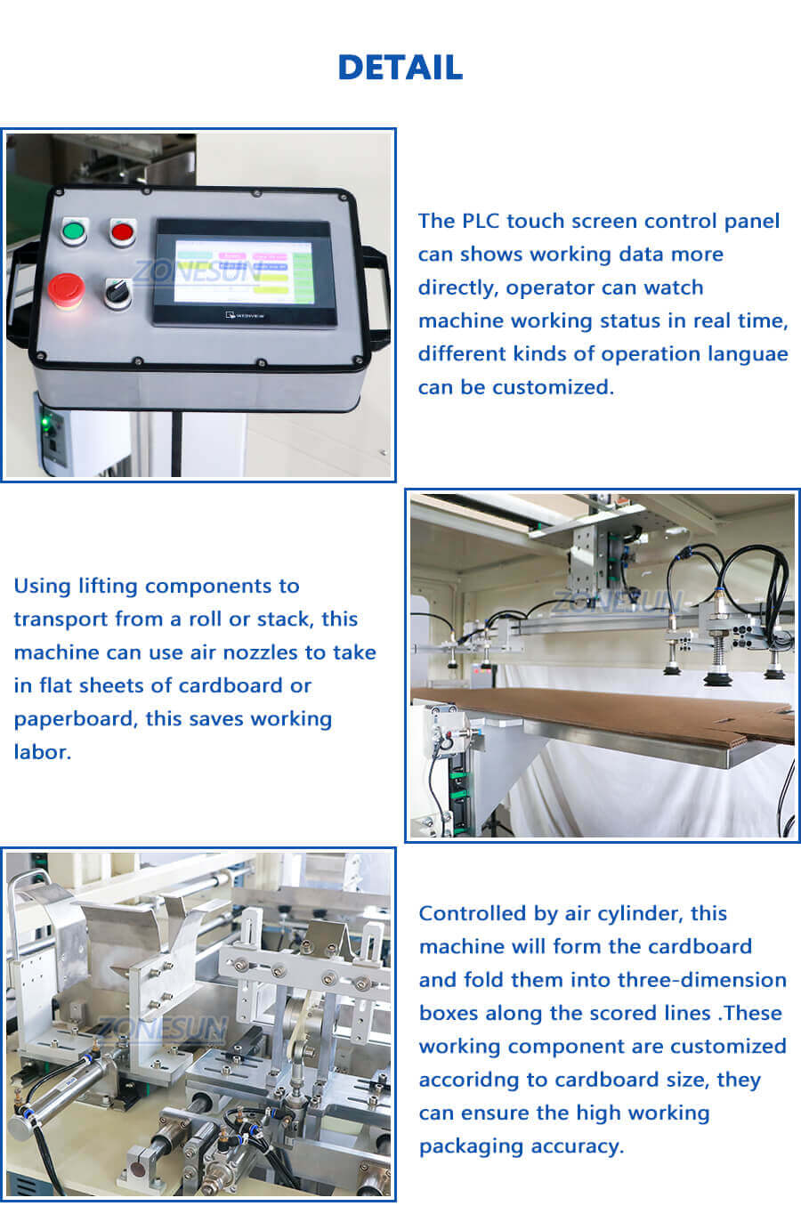Automatic Carton Folding Stapling Machine-ZONESUN TECHNOLOGY LIMITED