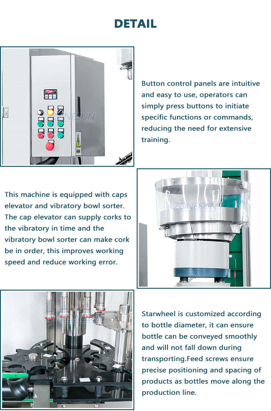 Rotary Wine Bottle Cork Capping Pressing Machine-ZONESUN TECHNOLOGY LIMITED