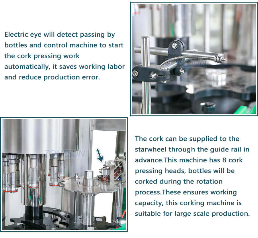 Rotary Wine Bottle Cork Capping Pressing Machine-ZONESUN TECHNOLOGY LIMITED