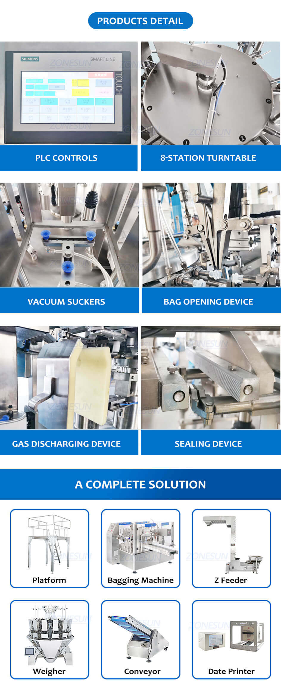 Full Automatic Granule Bag Packaging Machine-ZONESUN TECHNOLOGY LIMITED