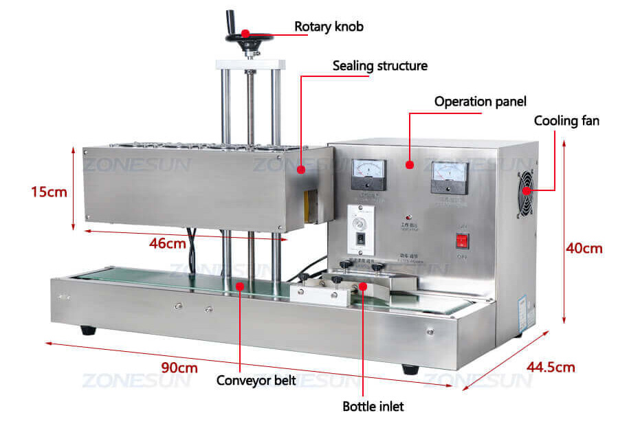 Sharp Mouth Bottle Cap Aluminium Foil Induction Sealing Machine-ZONESUN TECHNOLOGY LIMITED