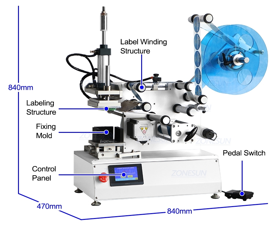 Cosmetic Flat Labeling Machine-ZONESUN TECHNOLOGY LIMITED
