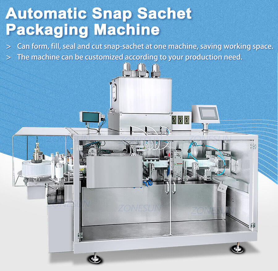 Cosmetic Snap Sachet Filling Sealing Machine-ZONESUN TECHNOLOGY LIMITED