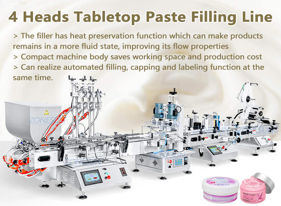 Desktop Cosmetic Paste Filling Production Line-ZONESUN TECHNOLOGY LIMITED