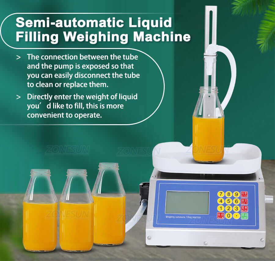 Semi Automatic Liquid Weighing Filling Machine-ZONESUN TECHNOLOGY LIMITED