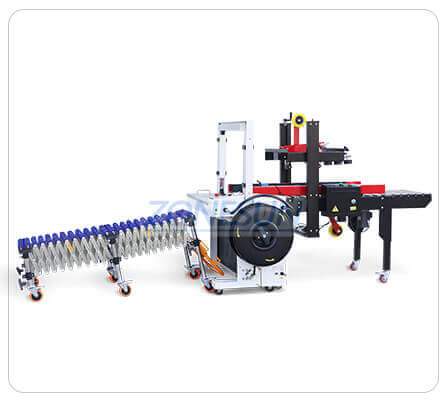 Skate Wheel V-Belt Flexible Conveyor Belt System-ZONESUN TECHNOLOGY LIMITED