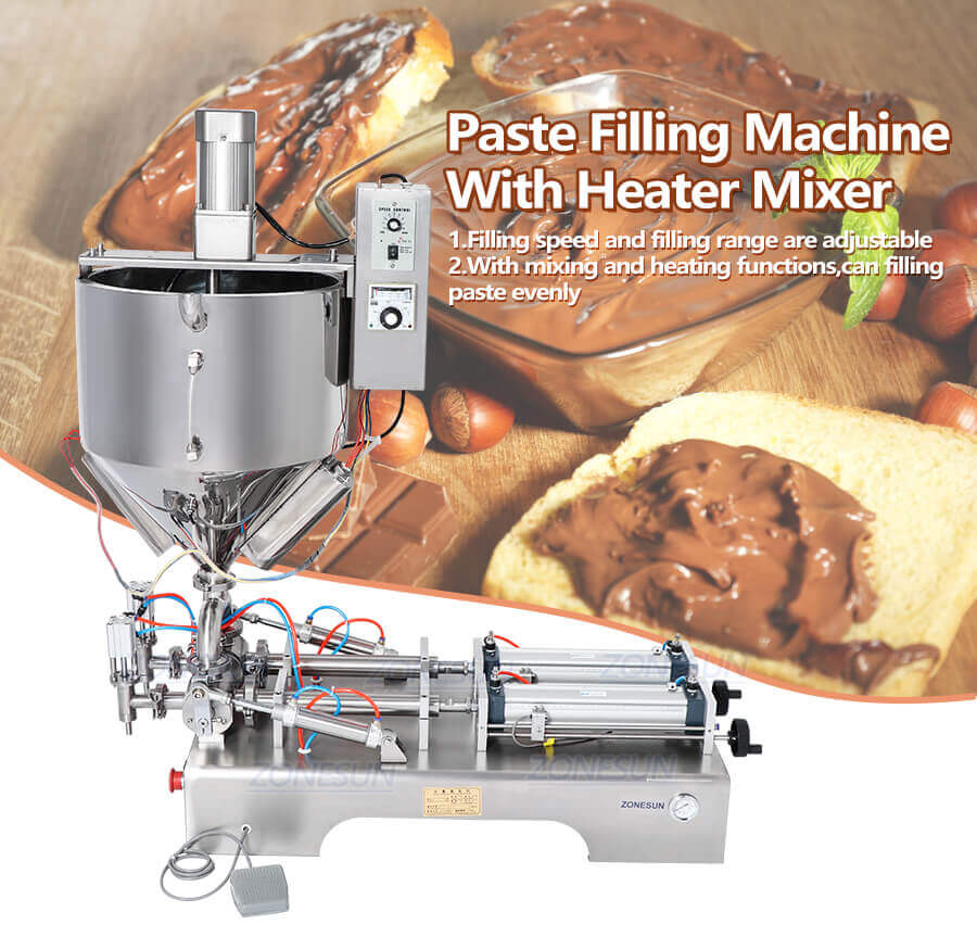 Paste Filling Machine With Heater Mixer-ZONESUN TECHNOLOGY LIMITED