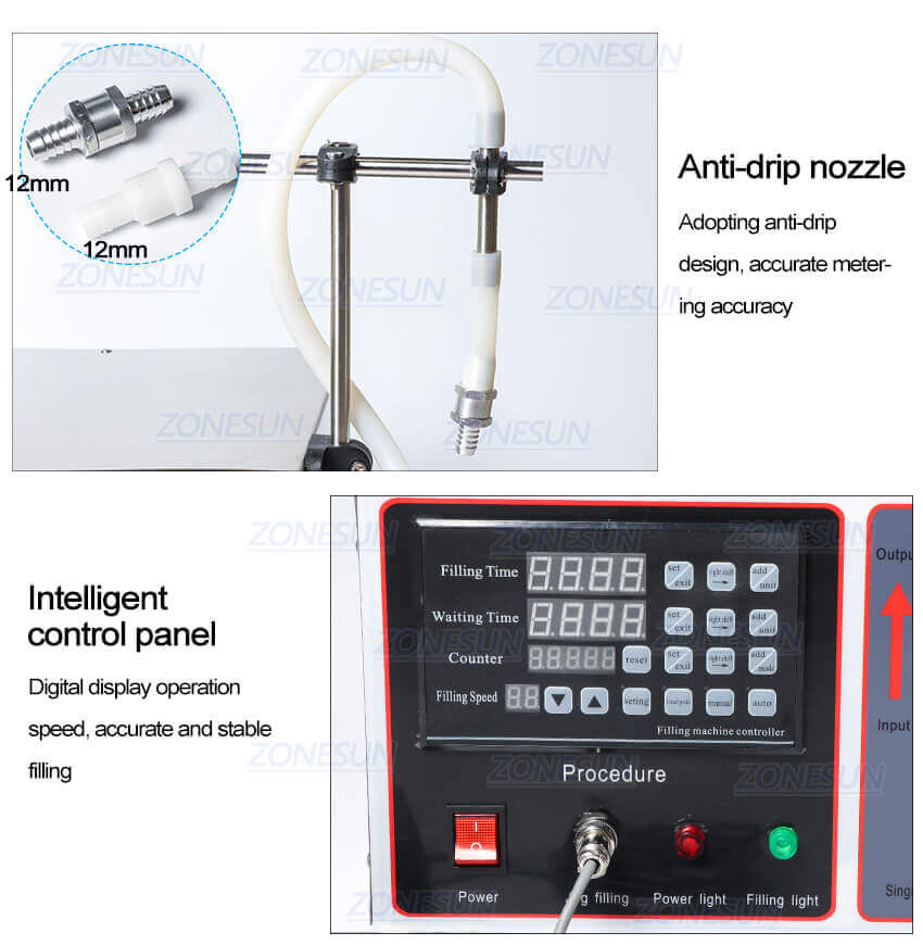 Semi Automatic Large Flow Filling Machine-ZONESUN TECHNOLOGY LIMITED