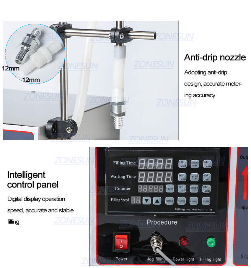 Semi Automatic Large Flow Filling Machine-ZONESUN TECHNOLOGY LIMITED