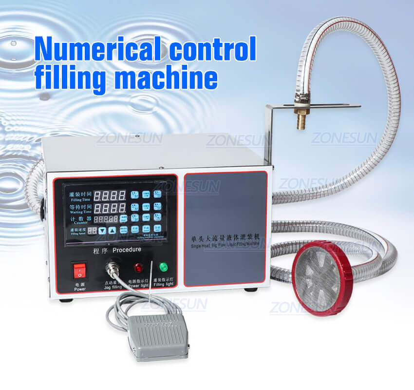 Semi Automatic Large Flow Filling Machine-ZONESUN TECHNOLOGY LIMITED