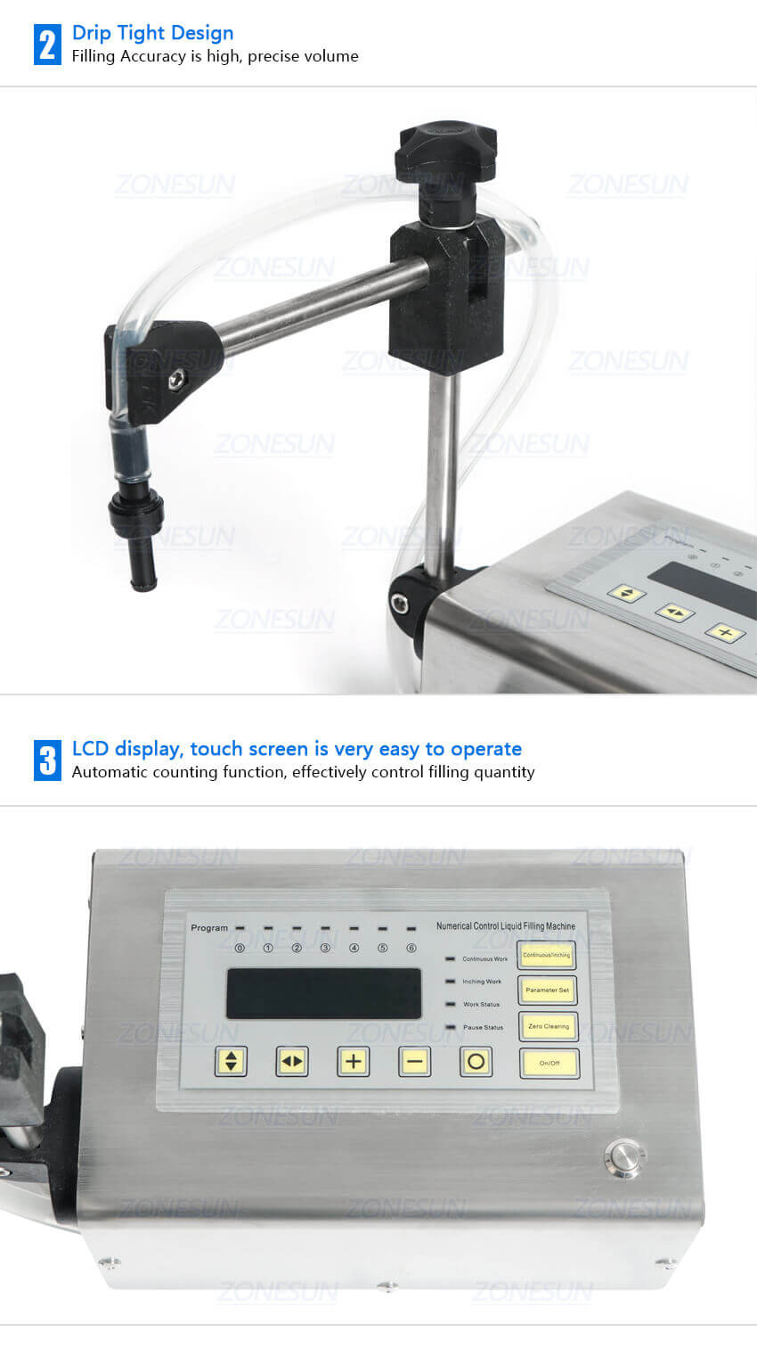 Semi Automatic Cosmetic Liquid Filling Machine-ZONESUN TECHNOLOGY LIMITED