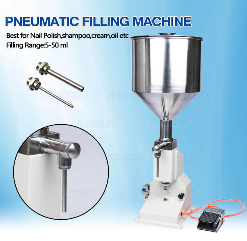 Pneumatic Cosmetic Paste Filling Machine-ZONESUN TECHNOLOGY LIMITED