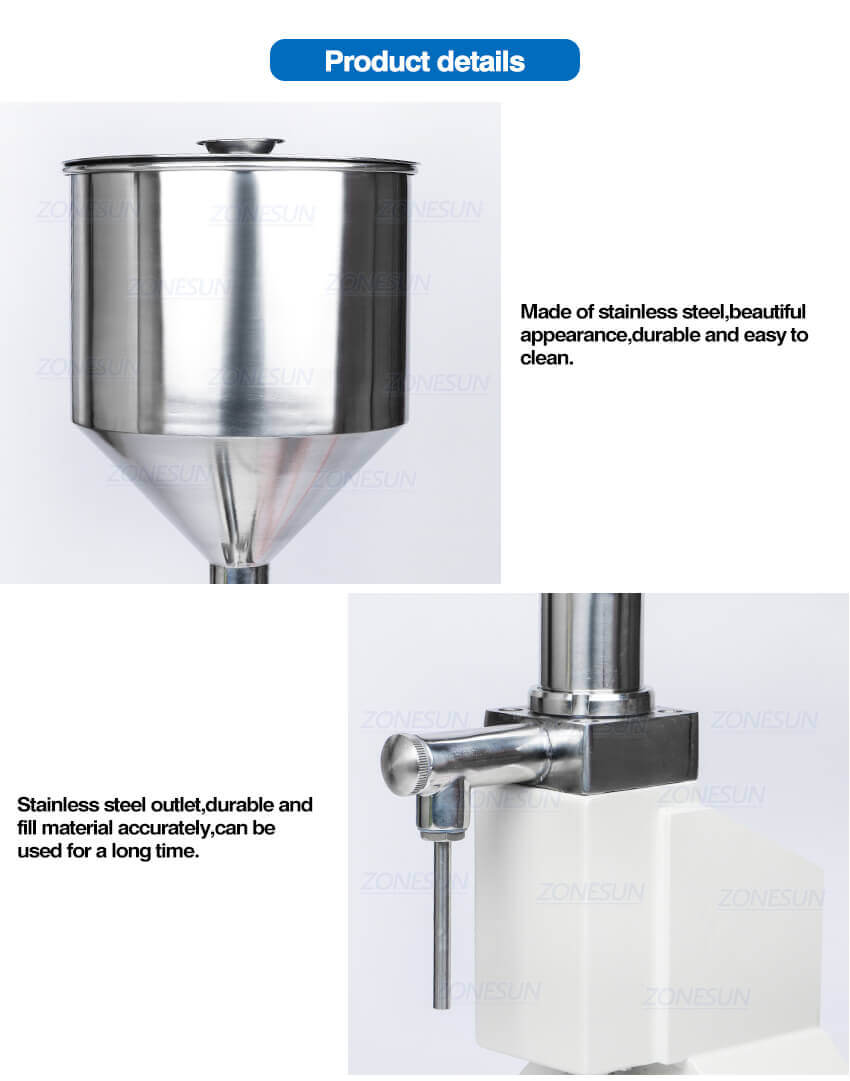 Pneumatic Cosmetic Paste Filling Machine-ZONESUN TECHNOLOGY LIMITED