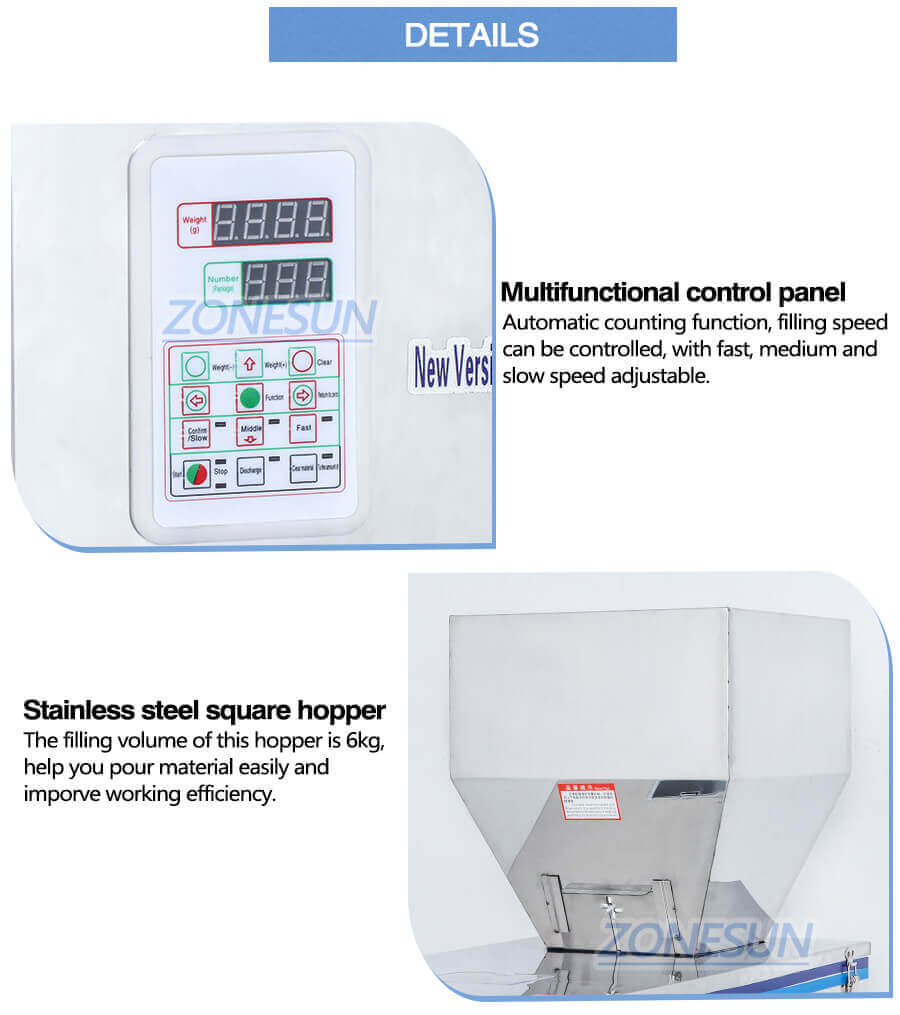 Semi Automatic Granule Filling Machine-ZONESUN TECHNOLOGY LIMITED