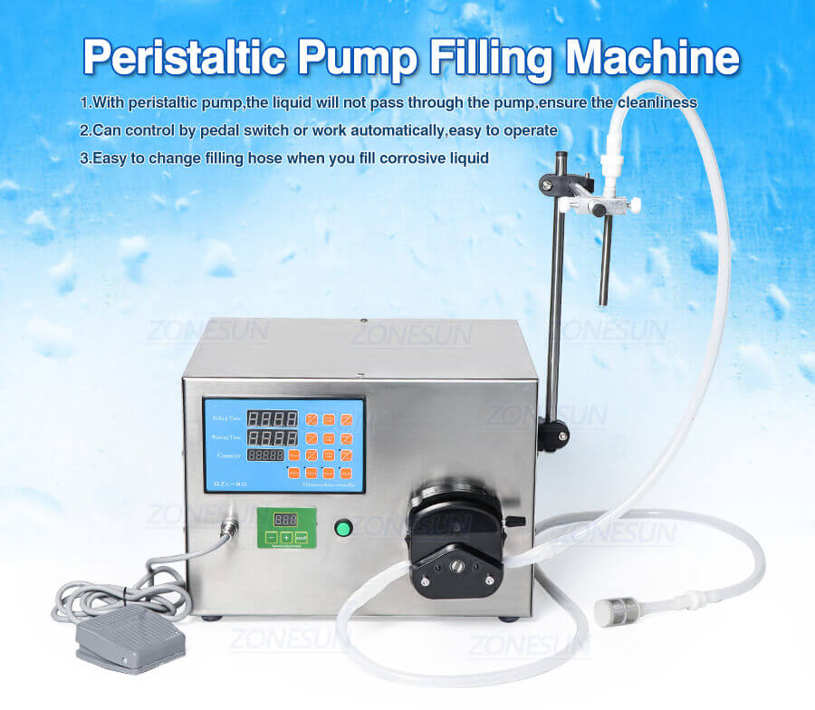 Semi Automatic Cosmetic Liquid Filling Machine-ZONESUN TECHNOLOGY LIMITED