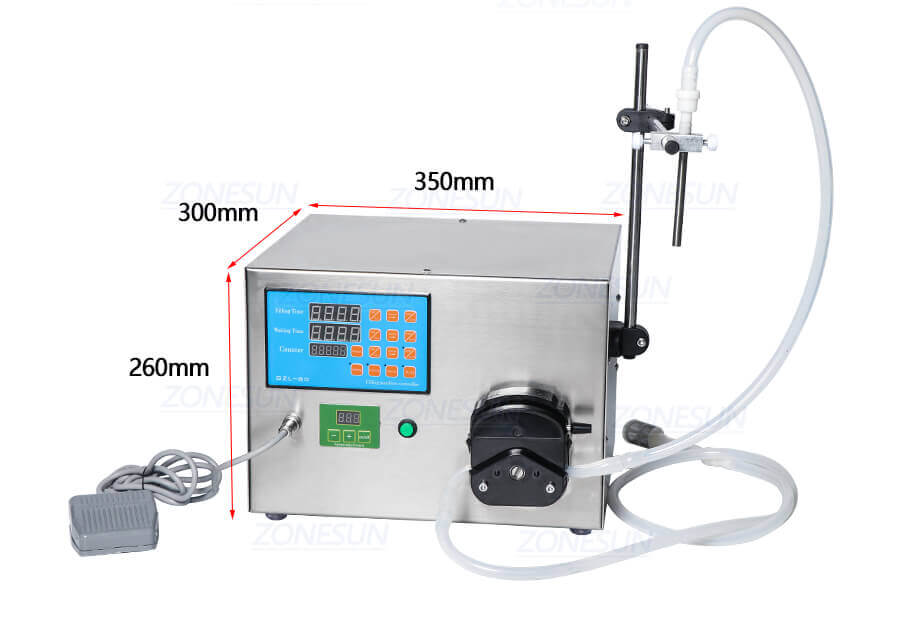 Semi Automatic Cosmetic Liquid Filling Machine-ZONESUN TECHNOLOGY LIMITED