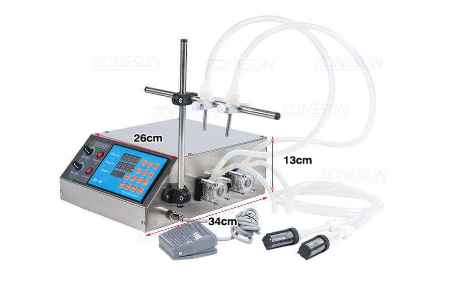 Double Head Peristaltic Pump Filling Machine-ZONESUN TECHNOLOGY LIMITED
