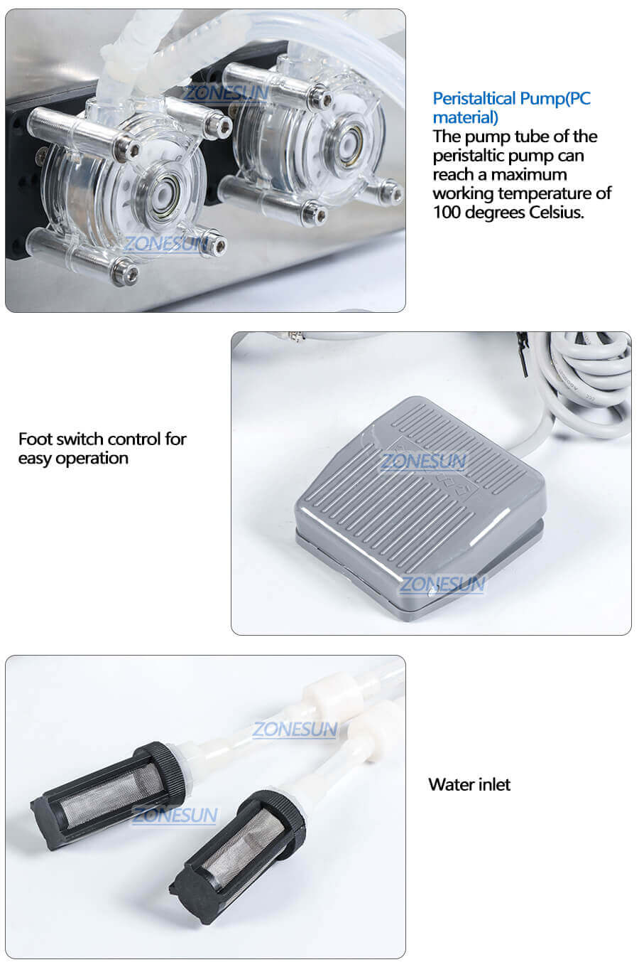 Double Head Peristaltic Pump Filling Machine-ZONESUN TECHNOLOGY LIMITED