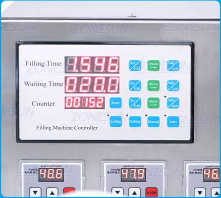 Semi Automatic 6 Heads Magnetic Pump Liquid Filling Machine-ZONESUN TECHNOLOGY LIMITED