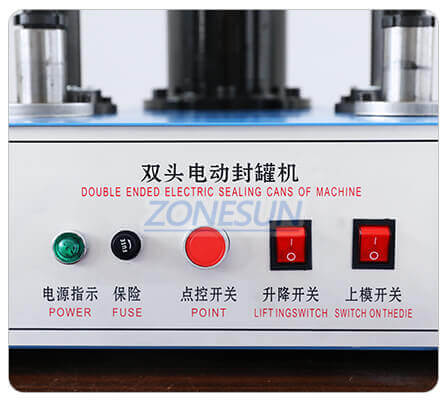 Double Head Semi Automatic Tin Can Sealing Machine-ZONESUN TECHNOLOGY LIMITED