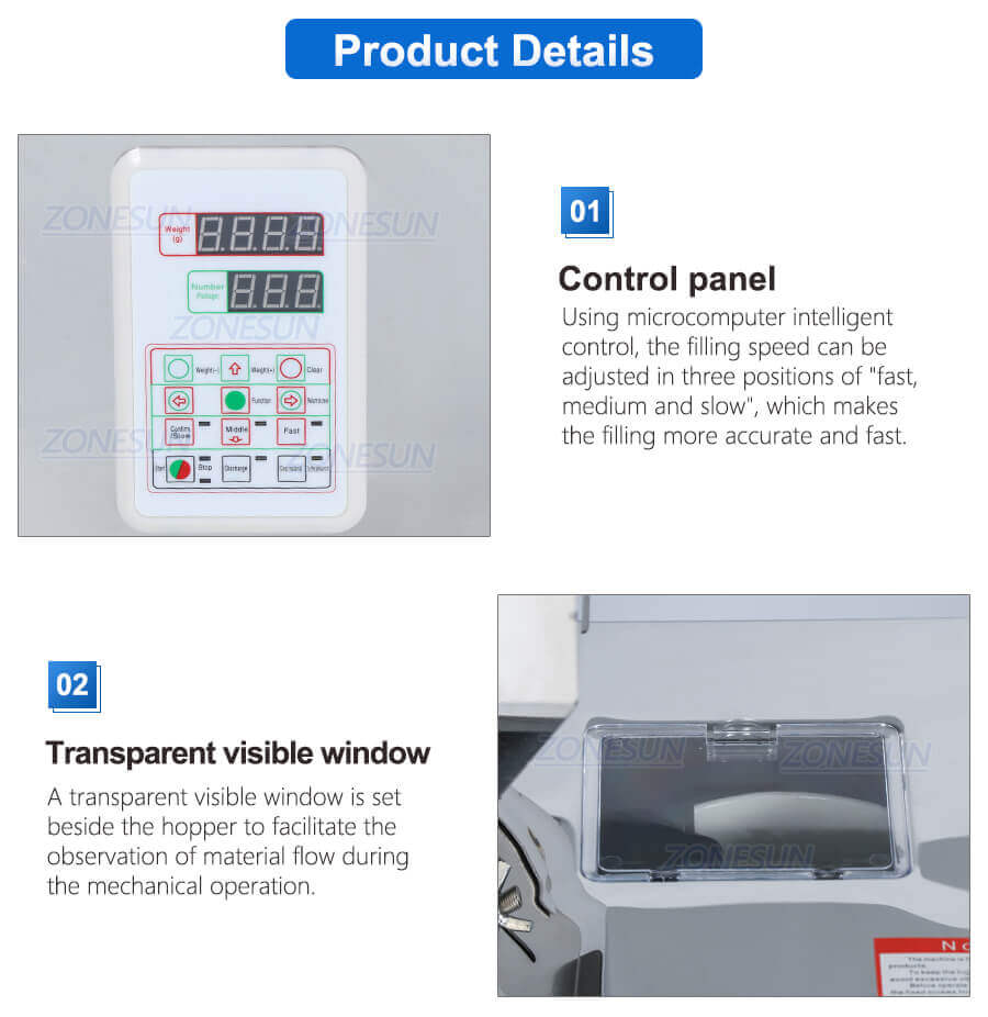 Semi Automatic Granular Weighing Filling Machine-ZONESUN TECHNOLOGY LIMITED