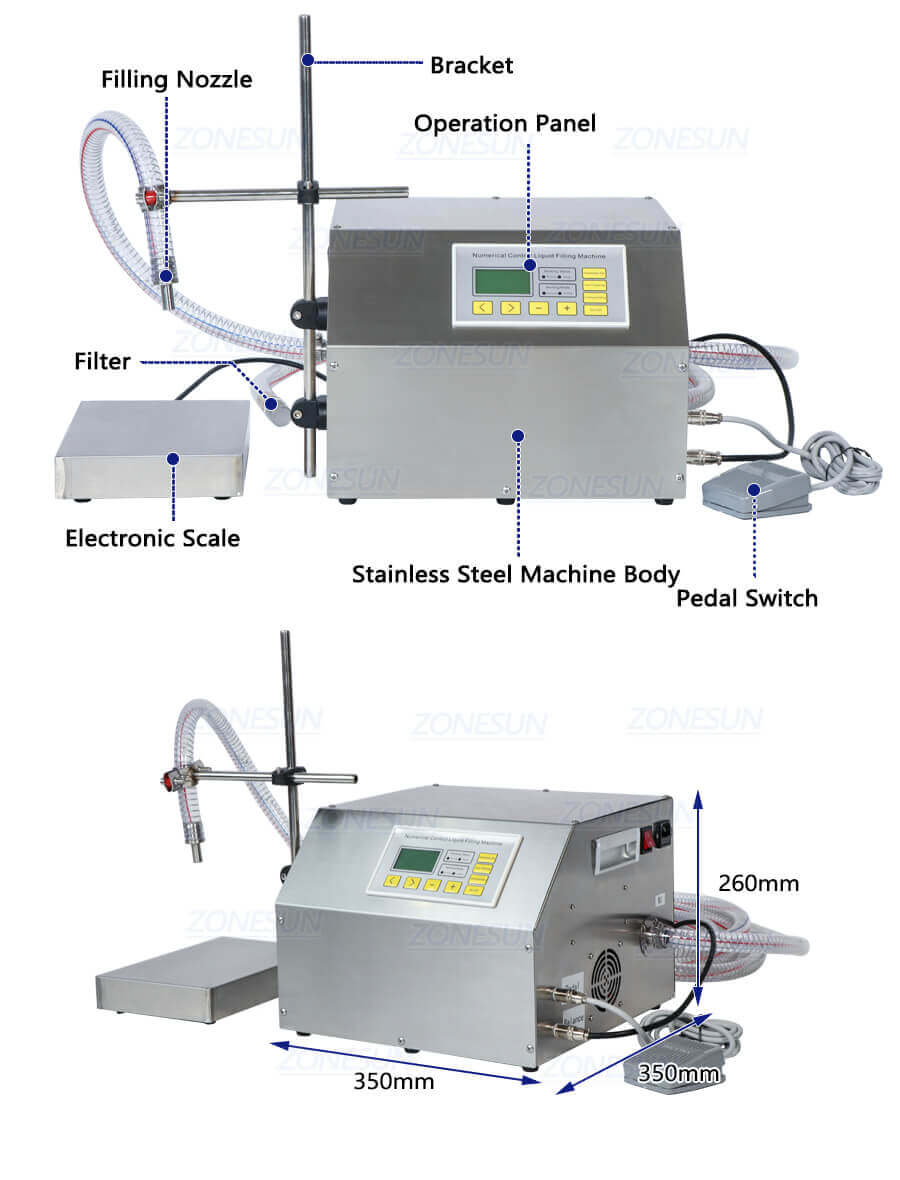 Gear Pump Weighing Filling Machine-ZONESUN TECHNOLOGY LIMITED